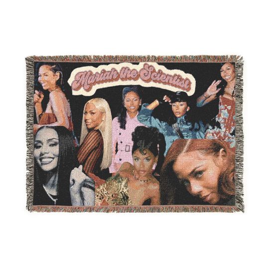 Mariah The Scientist Collage Woven Blanket, Sabrina Carpenter Merch