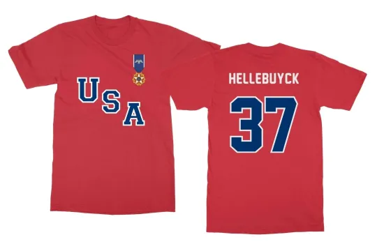 Discover Hellebuyck USA Medal of Freedom Hockey Team 2 Sided Unisex T-Shirt , Gif Fan