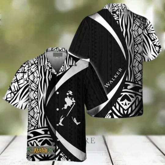 Polynesian Samoan Johnnie Walker Hawaiian Shirt for Men and Women