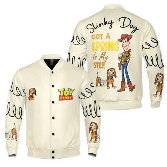 Toy Story Slinky Dog Got A Spring In My Step Woody Slinky Baseball Jacket