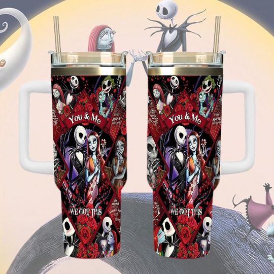 Jack and Sally You And Me We Got This Tumbler, Couple Horror Tumbler, Gothic Love Gift, Valentine Gift For Couple