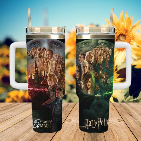 Harry Potter 20 Years Of Movie Magic Tumbler, Wizard Anniversary Travel Cup, Fantasy Movie Fan Gift, Magical Stainless Steel Tumbler