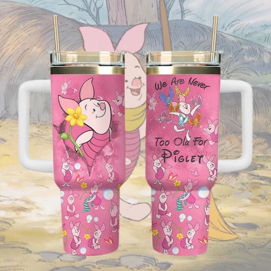 Disney Piglet Cartoon Character Tumbler, Cute Piglet Travel Cup, Winnie The Pooh Friend Gift, Cartoon Fan Stainless Steel Tumbler