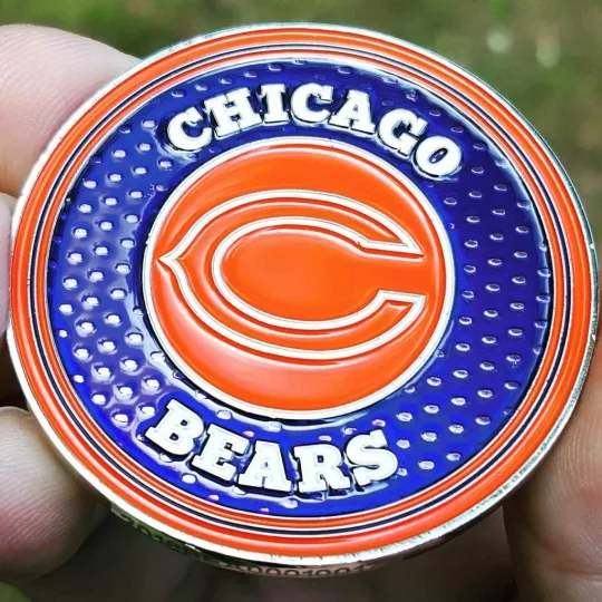 Football Chicago Bears Poker Card Guard Chip Protector Golf Marker Coin