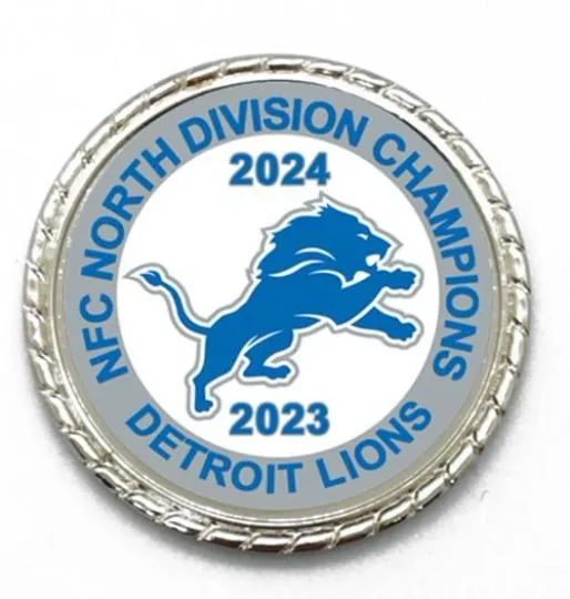 Detroit Lions NFC North Division Champions Tribute Coin 2023 2024 Back to Back