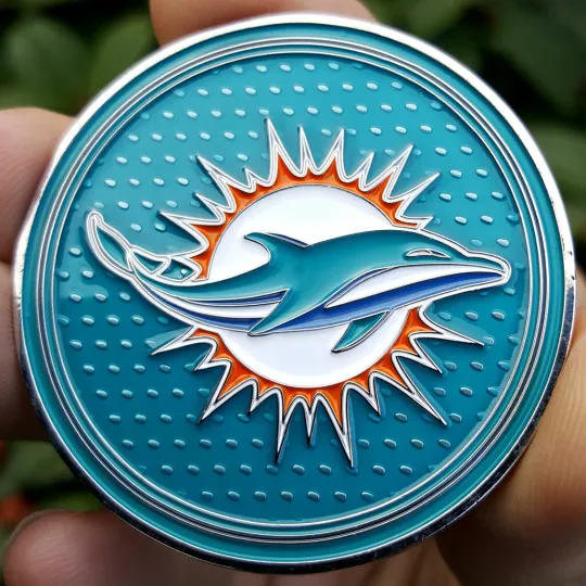 football Miami Dolphins Poker Card Guard Chip Protector Golf Marker Coin