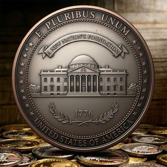 Discover A New Nation's Foundation" 1776 Challenge Coin - E Pluribus Unum,Collectibles