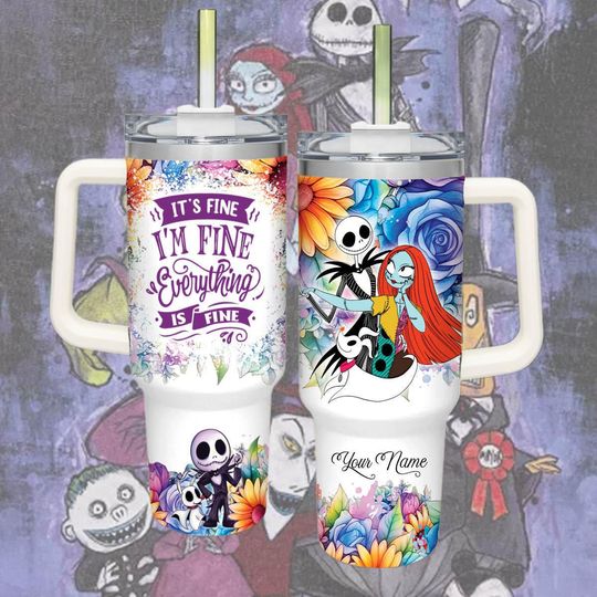 Discover Custom Jack Skeleton 40oz Tumbler, Nightmare Before Christmas Tumbler Cup, Horror Movie Drinkware Tumbler, Disney Tumblerv