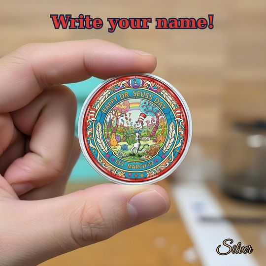 Discover Seuss Geisel Collectible Coin Round - Cat in stovepipe hat funny character Commemorative Medallion