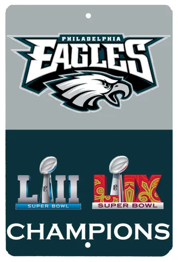 Philadelphia Eagles Super Bowl Champions Metal Sign
