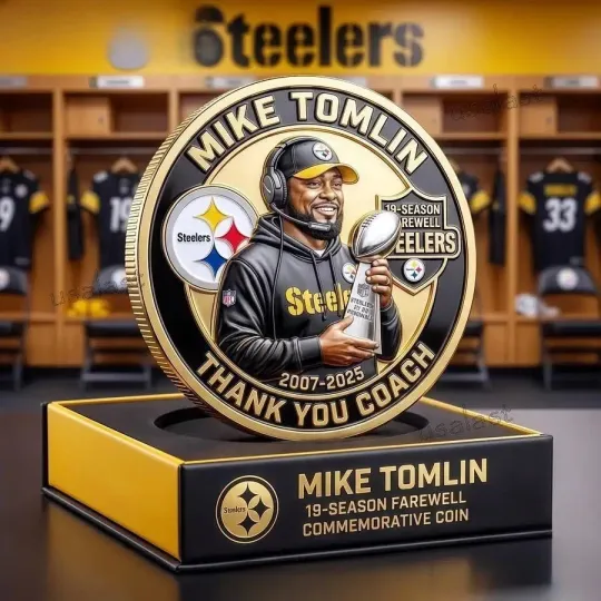 Discover Mike Tomlin 19 Season Farewell Commemorative Coin
