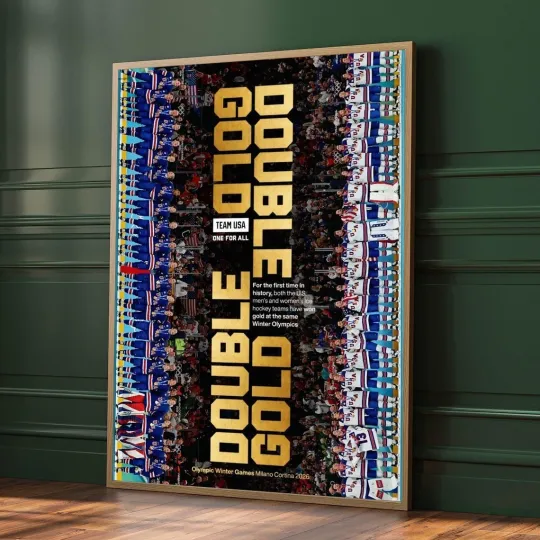 Team USA Double Gold Winter Olympics Milano Cortina 2026 Poster