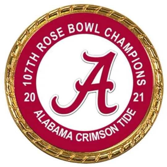 Discover Tribute Coin 2021 Albm Crimson Tide 107th Rose Bowl Game Champions Double Sided