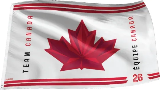 TEAM CANADA Hockey 2026 Milan Winter Olympics Flag Banner