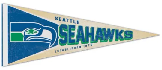 Seattle Seahawks Retro 1970s Style Felt Collector's Pennant