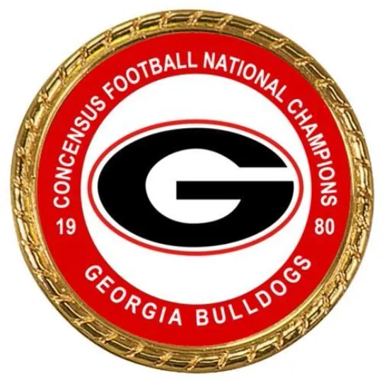 Discover Tribute Coin GA bulldogs 1980 1981 Concensus Football National Champions