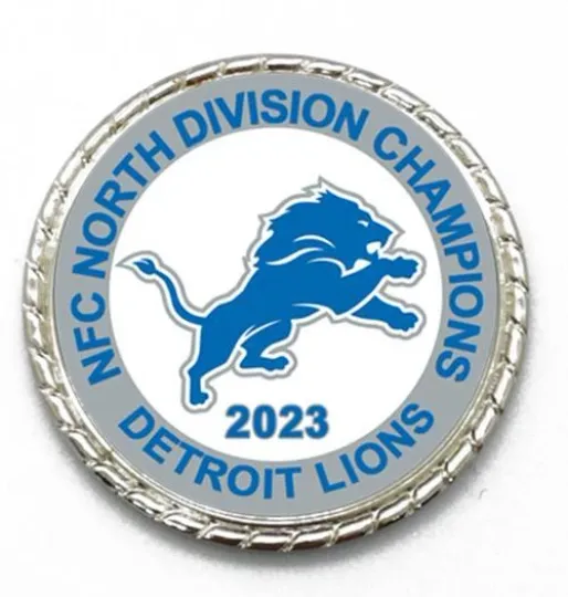 Discover Tribute Coin Detroit Lions NFC North Divisions Champions 2023 90 Seasons