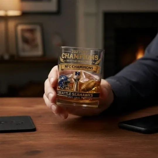 [No box] Seahawks 2026 N.f..c Champions Commemorative Whiskey Glass