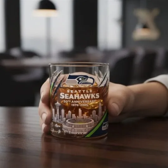 [No box] Seahawks 50th Anniversary 1976 2026 Whiskey Glass