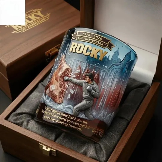 [No box]The Rocky 50Th Anniversary Whiskey Glass