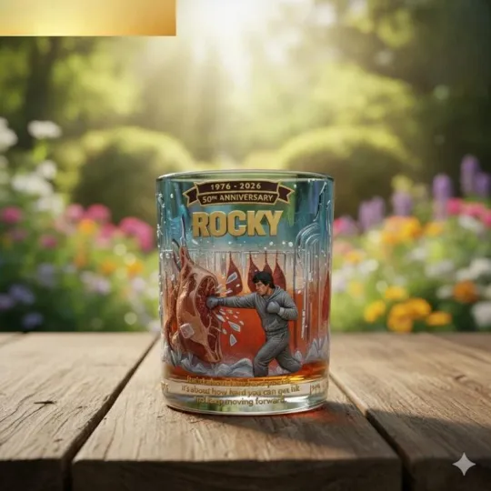 [No box] The Rocky 50th Anniversary Whiskey Glass