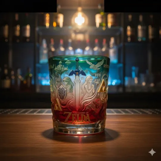 The Legend of Zelda 40th Anniversary Whiskey Glass