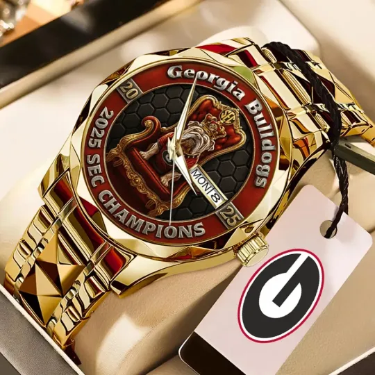 GA bulldogs Football 2025 Champions Alloy Luxury Quartz Watch