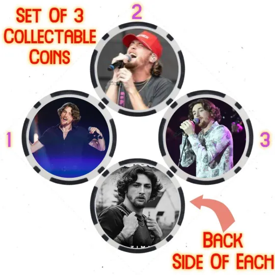 Discover BAILEY ZIMMERMAN - 2023 BILLBOARD TOP 100 ARTIST - COIN SET  SET OF 3
