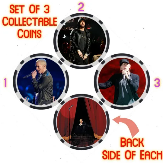 Discover EMINEM - 2023 BILLBOARD TOP 100 ARTIST - COIN SET  SET OF 3