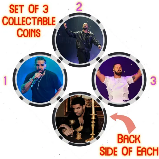 Discover DRAKE - 2023 BILLBOARD TOP 100 ARTIST - COLLECTABLE COIN SET  SET OF 3