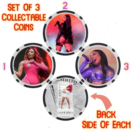 Discover MEGAN THEE STALLION - 2023 BILLBOARD TOP 100 ARTIST - COIN SET  SET OF 3