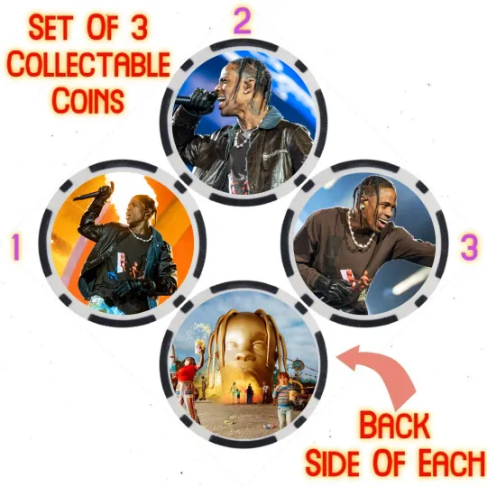 Discover Travis - 2023 BILLBOARD TOP 100 ARTIST - COLLECTABLE COIN SET  SET OF 3