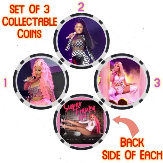 Discover NICKI MINAJ - 2023 BILLBOARD TOP 100 ARTIST - COLLECTABLE COIN SET  SET OF 3