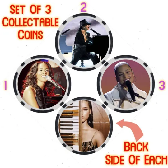 Discover ALICIA KEYS - 2023 BILLBOARD TOP 100 ARTIST - COLLECTABLE COIN SET  SET OF 3