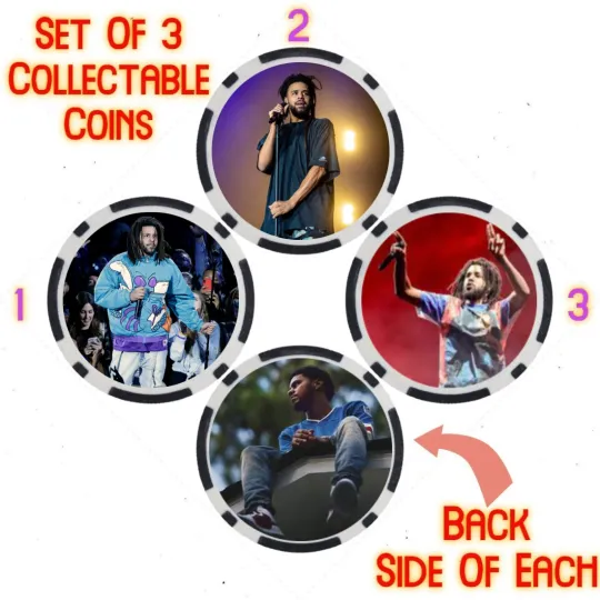 Discover J. COLE - 2023 BILLBOARD TOP 100 ARTIST - COIN SET  SET OF 3