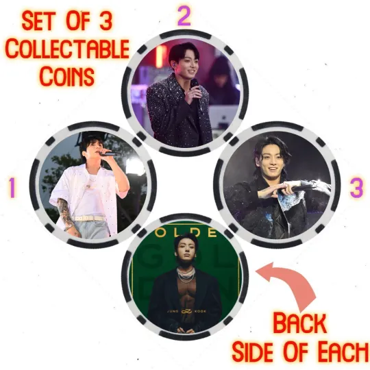 Discover JUNG KOOK - 2023 BILLBOARD TOP 100 ARTIST - COIN SET  SET OF 3