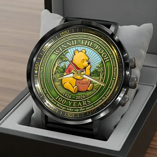 Pooh 100th Anniversary Black Stainless Steel Watch