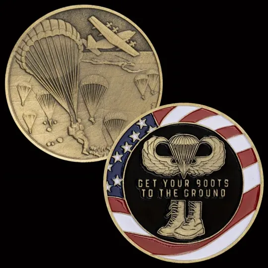 Army Airborne Boots Challenge Coin Military