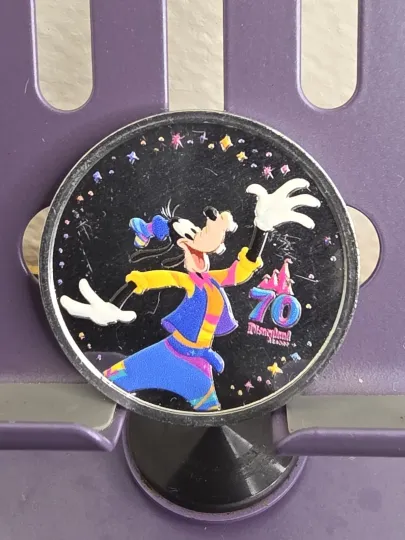 Disneyland Goofy Medallion 70th Anniversary Colored