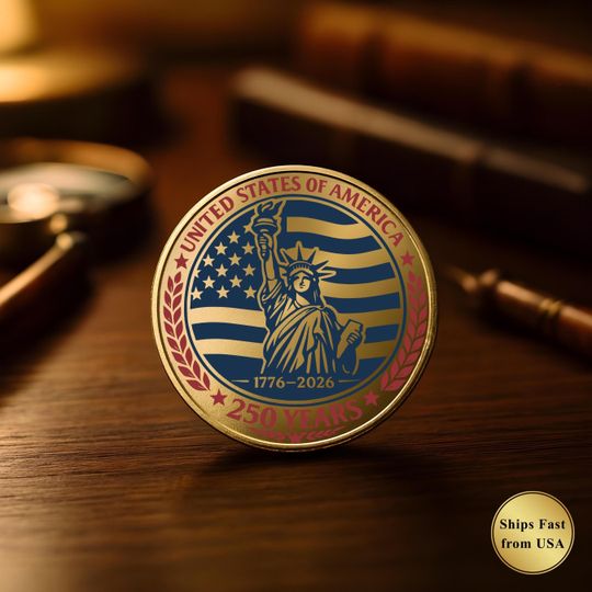 America 250 Merchandise Commemorative Coin, Corporate Bulk Gift, Custom Challenge Coin, Fathers Day Gift, 1776-2026 Patriotic Coin