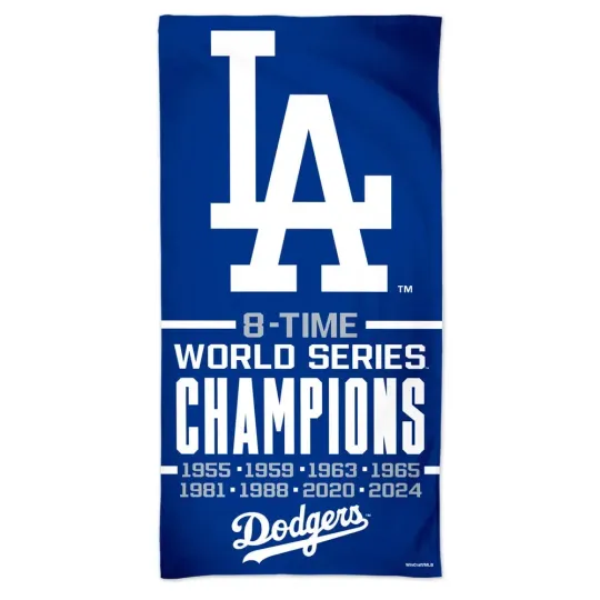 Discover LOS ANGELES DODGERS 8X WORLD SERIES CHAMPS SPECTRA BEACH TOWEL WINCRAFT