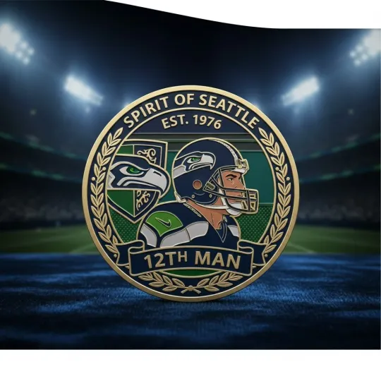 Seahawks 50th Anniversary Super XLVIII Champions 12th Man Coin