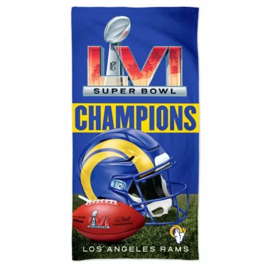 LOS ANGELES RAMS SUPER BOWL LVI CHAMPS SPECTRA BEACH TOWEL