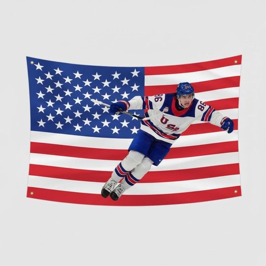 Jack Hughes USA Game Winning Goal Olympics Gold Medal Team USA Hockey American Flag Decor USA vs Canada