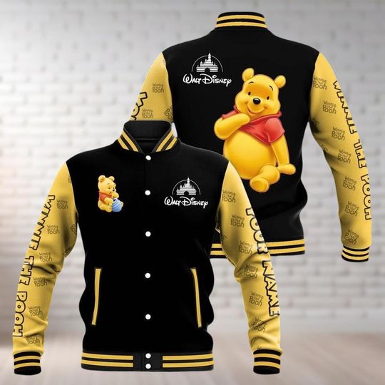 Custom Winnie The Pooh 100th Anniversary Baseball Jacket, Pooh Eeyore Piglet Tigger Shirt, Disneyland 100 Years Jacket, Friends Gifts