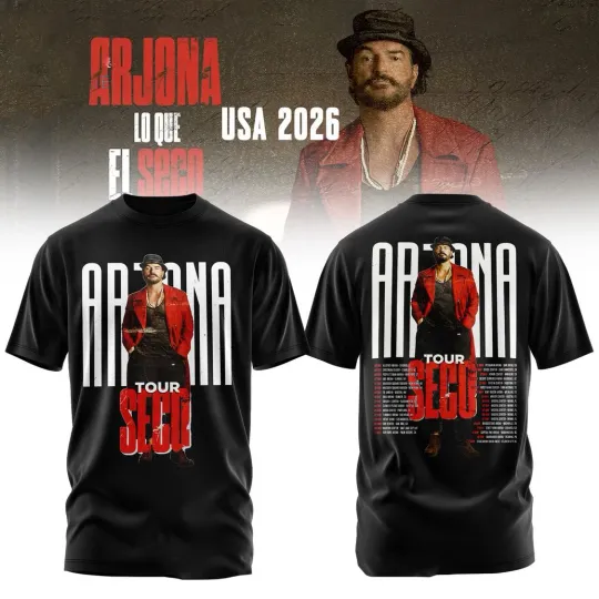 Discover Ricardo Arjona Tour 2026 Black T-Shirt 3D