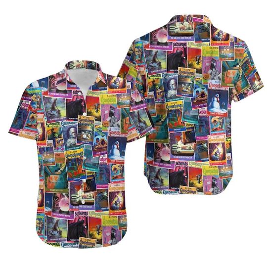 Goosebumps Monster Collage Pattern Hawaiian Shirt