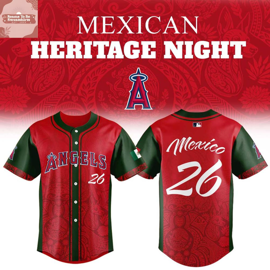 Discover Los Angeles Angels Mexican Heritage Night 2026 Baseball Jersey