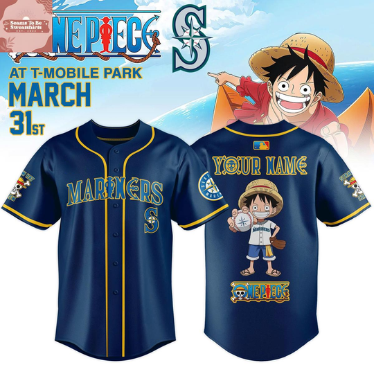Discover Seattle Mariners x One Piece Night 2026 Celebration Baseball Jersey