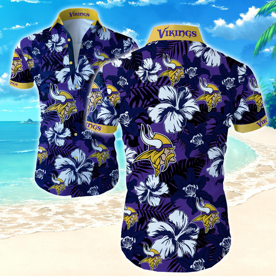 football Minnesota Vikings Hawaiian Shirt Summer Button Up